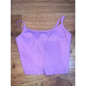 Year of Ours Purple Ribbed Bralette Tank, Built in Bra Size Medium MSRP $75